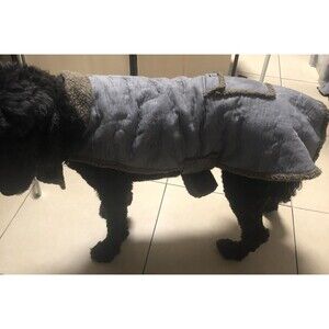 PetRageous Designs Sherpa Lined Faux Suede Dog Jacket XXL Gray